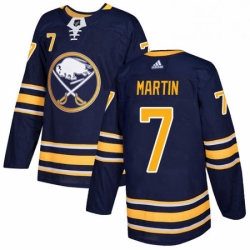 Mens Adidas Buffalo Sabres 7 Rick Martin Premier Navy Blue Home NHL Jersey 