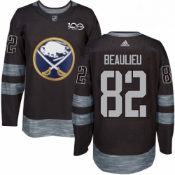 Mens Adidas Buffalo Sabres 82 Nathan Beaulieu Authentic Black 1917 2017 100th Anniversary NHL Jersey 