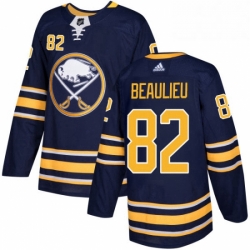 Mens Adidas Buffalo Sabres 82 Nathan Beaulieu Premier Navy Blue Home NHL Jersey 