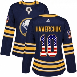 Womens Adidas Buffalo Sabres 10 Dale Hawerchuk Authentic Navy Blue USA Flag Fashion NHL Jersey 