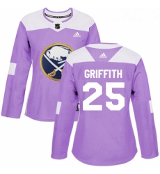 Womens Adidas Buffalo Sabres 25 Seth Griffith Authentic Purple Fights Cancer Practice NHL Jersey 