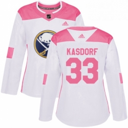 Womens Adidas Buffalo Sabres 33 Jason Kasdorf Authentic WhitePink Fashion NHL Jersey 