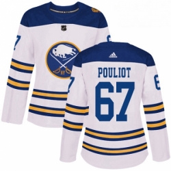 Womens Adidas Buffalo Sabres 67 Benoit Pouliot Authentic White 2018 Winter Classic NHL Jersey 