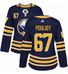 Womens Adidas Buffalo Sabres 67 Benoit Pouliot Premier Navy Blue Home NHL Jersey 