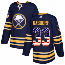 Youth Adidas Buffalo Sabres 33 Jason Kasdorf Authentic Navy Blue USA Flag Fashion NHL Jersey 