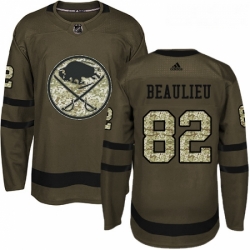 Youth Adidas Buffalo Sabres 82 Nathan Beaulieu Premier Green Salute to Service NHL Jersey 