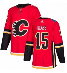 Mens Adidas Calgary Flames 15 Tanner Glass Premier Red Home NHL Jersey 