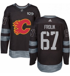 Mens Adidas Calgary Flames 67 Michael Frolik Authentic Black 1917 2017 100th Anniversary NHL Jersey 