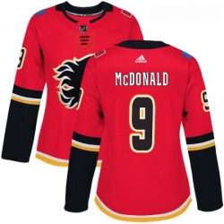 Womens Adidas Calgary Flames 9 Lanny McDonald Premier Red Home NHL Jersey 