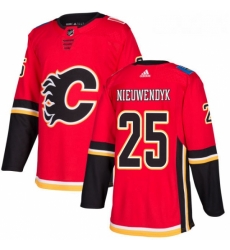 Youth Adidas Calgary Flames 25 Joe Nieuwendyk Premier Red Home NHL Jersey 