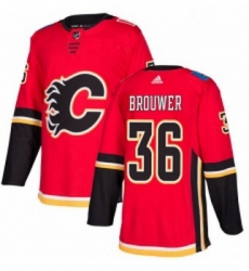 Youth Adidas Calgary Flames 36 Troy Brouwer Premier Red Home NHL Jersey 