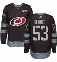 Mens Adidas Carolina Hurricanes 53 Jeff Skinner Premier Black 1917 2017 100th Anniversary NHL Jersey 