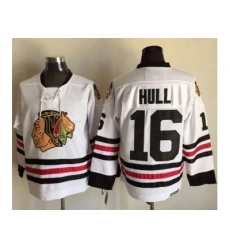 Chicago Blackhawks  #16 Bobby Hull White CCM Throwback Stitched NHL Jersey