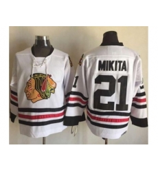 Chicago Blackhawks  #21 Stan Mikita White CCM Throwback Stitched NHL Jersey