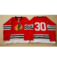 Chicago Blackhawks #30 ED Belfour Red Mitchell And Ness 1960-61 Stitched NHL Jersey