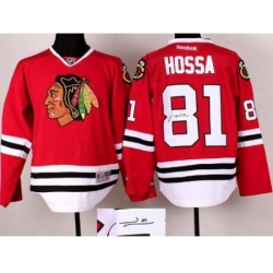 Chicago Blackhawks 81 Marian Hossa Red Signed Jerseys