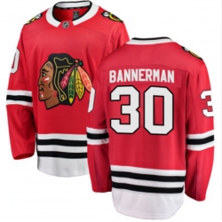 Men adidas Chicago Blackhawks #30 Murray Bannerman Red Stitched NHL Jersey