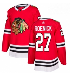 Mens Adidas Chicago Blackhawks 27 Jeremy Roenick Authentic Red Home NHL Jersey 