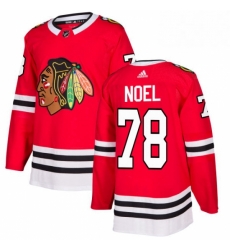 Mens Adidas Chicago Blackhawks 78 Nathan Noel Authentic Red Home NHL Jersey 