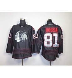 NHL Chicago Blackhawks #81 Hossa Black Jerseys