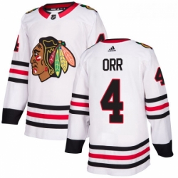 Womens Adidas Chicago Blackhawks 4 Bobby Orr Authentic White Away NHL Jersey 