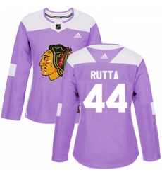 Womens Adidas Chicago Blackhawks 44 Jan Rutta Authentic Purple Fights Cancer Practice NHL Jersey 