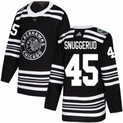 Youth Adidas Chicago Blackhawks 45 Luc Snuggerud Authentic Black 2019 Winter Classic NHL Jersey 