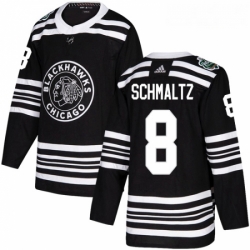 Youth Adidas Chicago Blackhawks 8 Nick Schmaltz Authentic Black 2019 Winter Classic NHL Jersey 