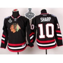 youth nhl jerseys chicago blackhawks #10 sharp black[2015 stanley cup]