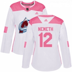 Womens Adidas Colorado Avalanche 12 Patrik Nemeth Authentic WhitePink Fashion NHL Jersey 