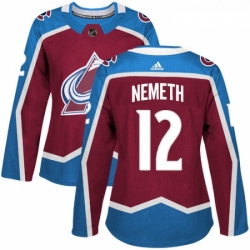 Womens Adidas Colorado Avalanche 12 Patrik Nemeth Premier Burgundy Red Home NHL Jersey 