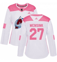 Womens Adidas Colorado Avalanche 27 John Wensink Authentic WhitePink Fashion NHL Jersey 