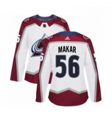 Womens Adidas Colorado Avalanche 56 Cale Makar Authentic White Away NHL Jersey 