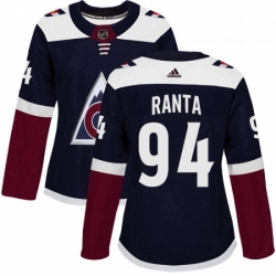 Womens Adidas Colorado Avalanche 94 Sampo Ranta Authentic Navy Blue Alternate NHL Jersey 