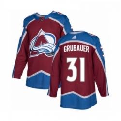 Youth Adidas Colorado Avalanche 31 Philipp Grubauer Premier Burgundy Red Home NHL Jersey 