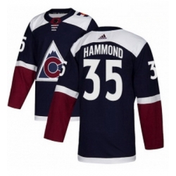 Youth Adidas Colorado Avalanche 35 Andrew Hammond Authentic Navy Blue Alternate NHL Jersey 