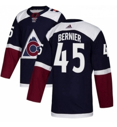 Youth Adidas Colorado Avalanche 45 Jonathan Bernier Authentic Navy Blue Alternate NHL Jersey 