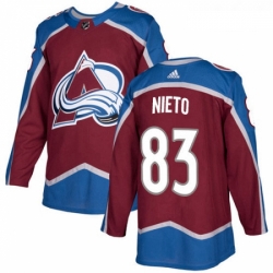 Youth Adidas Colorado Avalanche 83 Matt Nieto Authentic Burgundy Red Home NHL Jersey 