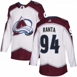 Youth Adidas Colorado Avalanche 94 Sampo Ranta Authentic White Away NHL Jersey 