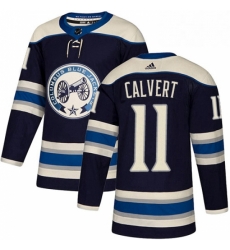 Mens Adidas Columbus Blue Jackets 11 Matt Calvert Authentic Navy Blue Alternate NHL Jersey 