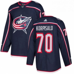 Mens Adidas Columbus Blue Jackets 70 Joonas Korpisalo Premier Navy Blue Home NHL Jersey 