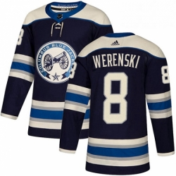 Mens Adidas Columbus Blue Jackets 8 Zach Werenski Authentic Navy Blue Alternate NHL Jersey 