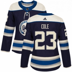 Womens Adidas Columbus Blue Jackets 23 Ian Cole Authentic Navy Blue Alternate NHL Jersey 