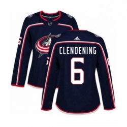 Womens Adidas Columbus Blue Jackets 6 Adam Clendening Premier Navy Blue Home NHL Jersey 