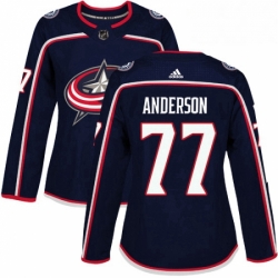 Womens Adidas Columbus Blue Jackets 77 Josh Anderson Premier Navy Blue Home NHL Jersey 