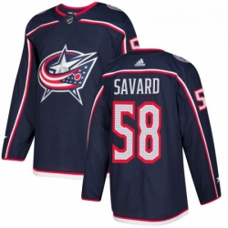 Youth Adidas Columbus Blue Jackets 58 David Savard Authentic Navy Blue Home NHL Jersey 