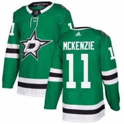 Mens Adidas Dallas Stars 11 Curtis McKenzie Authentic Green Home NHL Jersey 