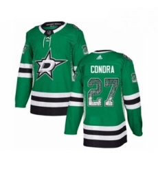 Mens Adidas Dallas Stars 27 Erik Condra Authentic Green Drift Fashion NHL Jersey 