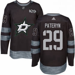 Mens Adidas Dallas Stars 29 Greg Pateryn Authentic Black 1917 2017 100th Anniversary NHL Jersey 