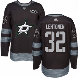 Mens Adidas Dallas Stars 32 Kari Lehtonen Premier Black 1917 2017 100th Anniversary NHL Jersey 